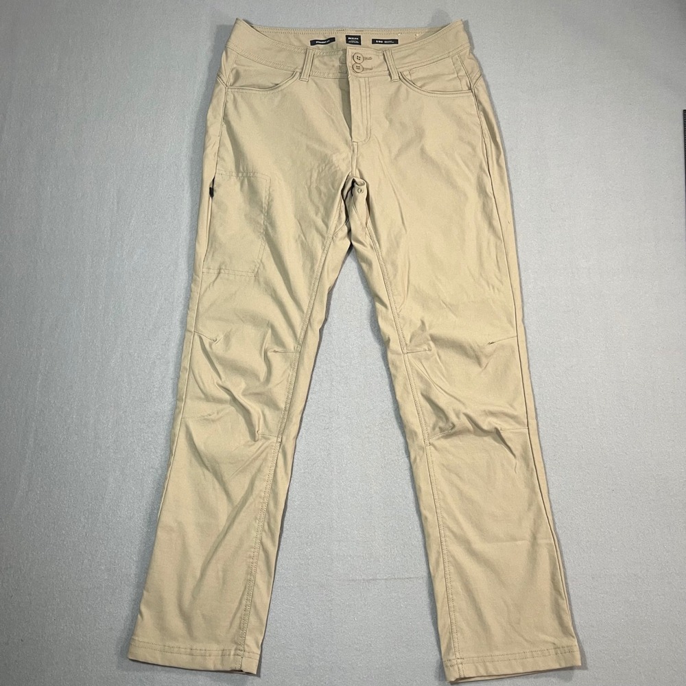 Prana Women Halle Straight Fit 8‎ Hiking Utility Outdoor Pants Beige stretch